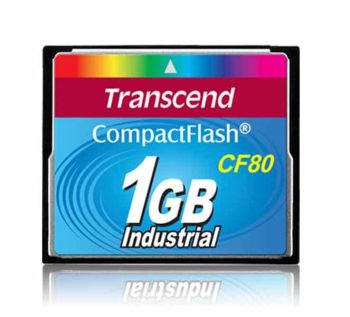 Tarjeta de Memoria Compacta Flash de 1GB (CF80) Industrial Transcend